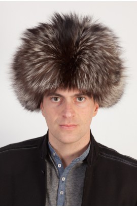 Silver fox fur hat - Russian style